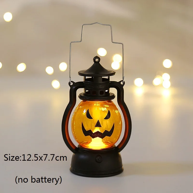 Luz LED colgante de noche para Halloween, linterna de poni, decoraci&oacute;n de Halloween, Bar, fiesta, l&aacute;mpara de aceite-2
