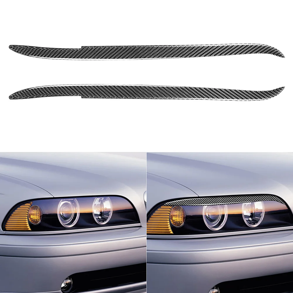 

Car Headlight Eyelids Stickers Epoxy Carbon Fiber Headlight Eyebrow Trim Decorative Stickers for BMW E39 1997-2003