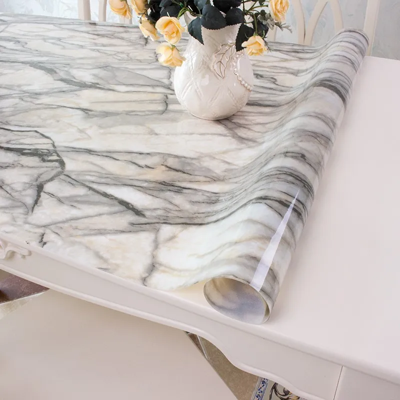High quality PVC anti-marble tablecloth, cheap soft glass dining table, work table cloth, waterproof D table cloth PVCTBZB
