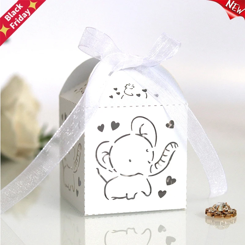 10/50/100 шт слон лазерная резка перевозки сувениры Box подарок коробка сладостей с