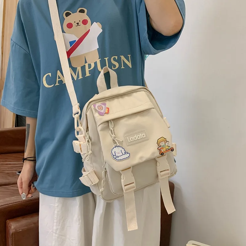 

Small Women's Backpack Girls School Bag Waterproof Nylon Fashion Japanese Korean Style Casual Young Girl Bag Female Mini Bag2021