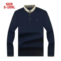 2022 new arrival fashion brand polo shirts long sleeve mens spring slim shirt cotton casual tee shirts men plus size s 10xl