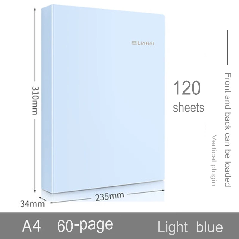 Light blue 60pages Deli A4 Music Folder Can Modify The Transparency and Non-reflection of Loose-leaf Multi-layer Insert Files 72411 - Цвет: Light blue 60pages