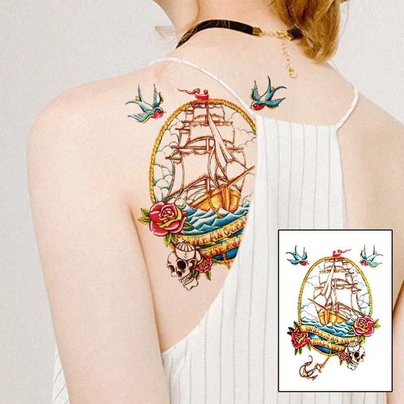 Временные водонепроницаемые милые геометрические татуировки для девочек с