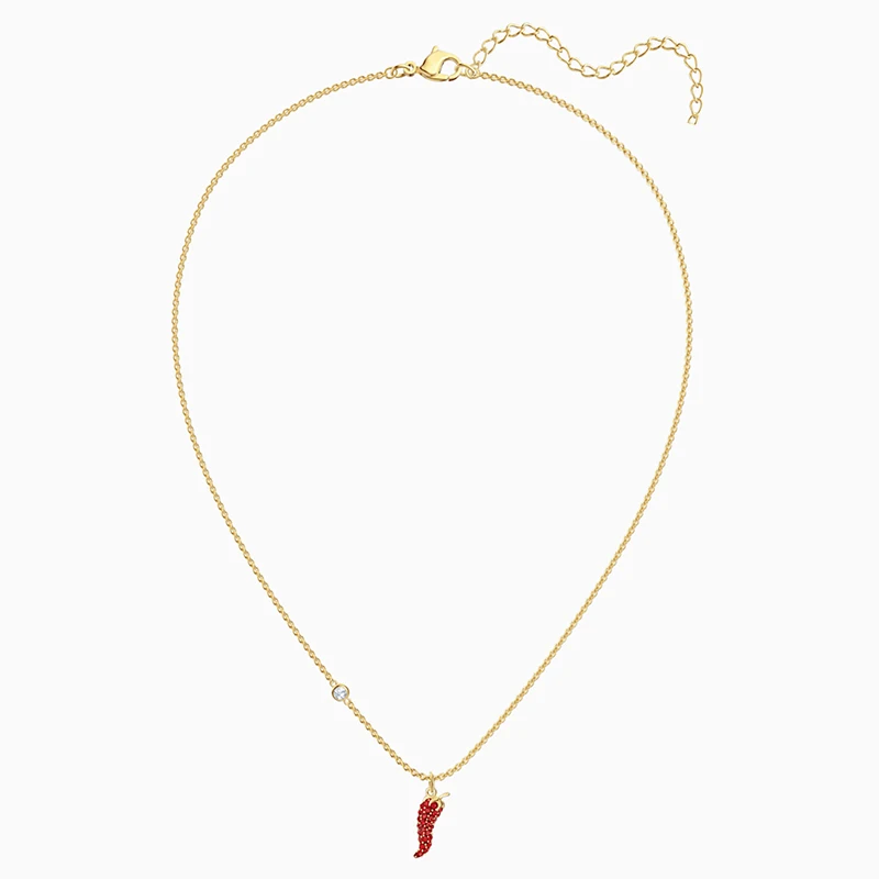 

Fashion Jewelry SWA New LISABEL PEPPER Pendant Necklace Gold Lucky Red Pepper Decorative Pattern Crystal Female Romantic Gift