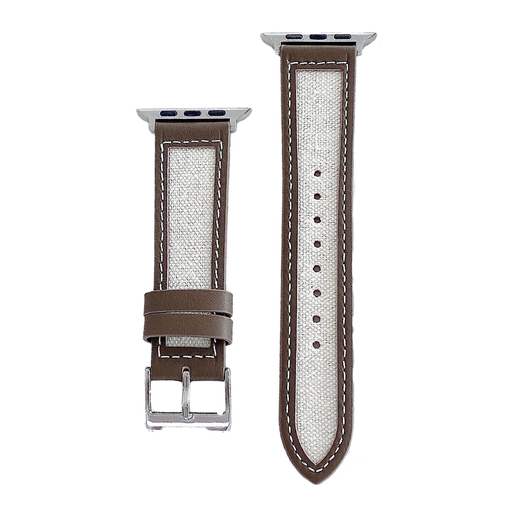 Strap for Apple watch band 44mm 40mm iWatch 42mm 38mm Genuine Leather+nylon belt bracelet apple watch series 6 5 4 3 2 1Se