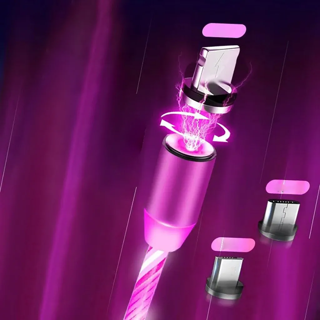 Новый портативный зарядный кабель Micro USB струящийся светильник Syn