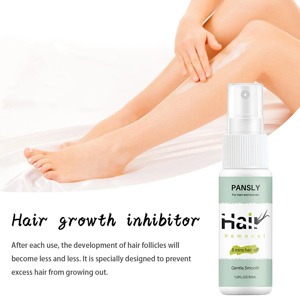 

Pansly Hair Remover Inhibitor Spray Facial Wax For Depilation Beard Bikini Intimate Face Leg Body Armpit Painless Removal 30ml