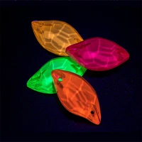 10x20mm 24pcs neon willow leaf rhinestone flatback buttons peridot color crystal clothing accessories high quality strass