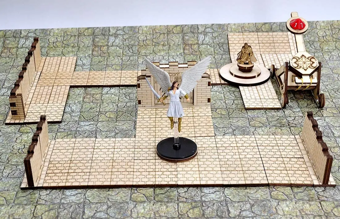 Dungeon Stone квадратная напольная плитка (набор из 24) деревянная модульная местность с
