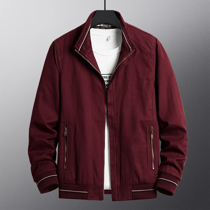 

Мужская осенняя куртка с воротником-стойкой, молодежная модная однотонная Повседневная универсальная куртка, новинка 2021