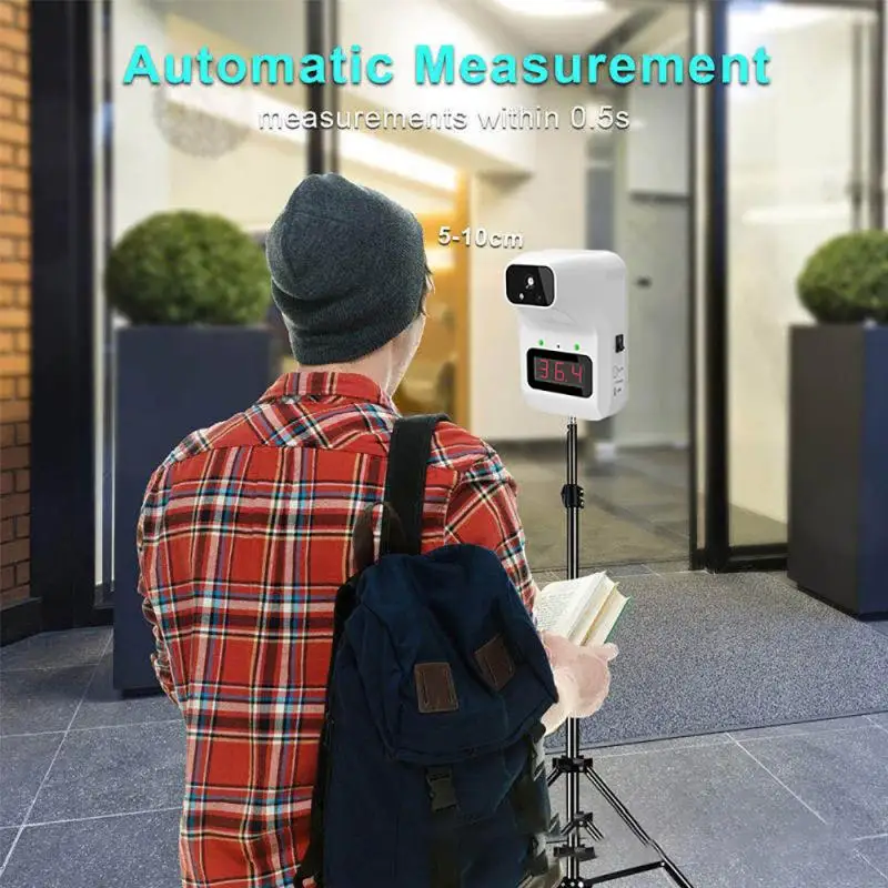 

Wall-Mounted Frontal Infrared Thermometer Wall Mount Non-contact Smart Sensor Automatic Body Temperature Gun Measurement Tool