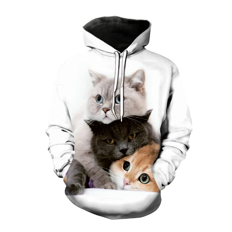 

Funny three cats fluttering hoodie 3D printing cute kitten butler sweatshirt/pullover/hoodie