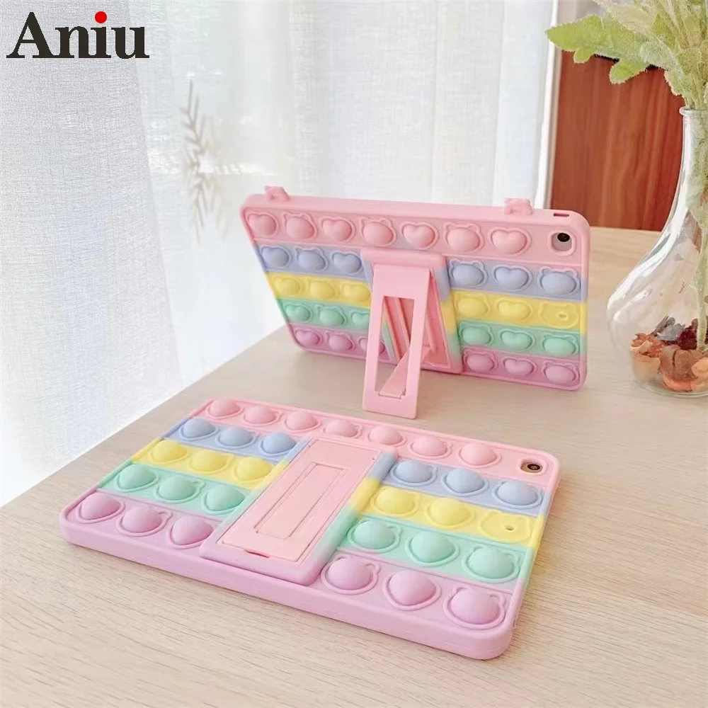 

Радужный защитный чехол для Apple ipad pro 2020 дюйма, Чехол для ipad mini 4 5 с пузырьками для ipad 2 3 4, антистрессовый чехол с пузырьками