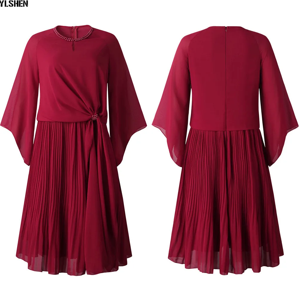 Плиссированные африканские платья с бантом для женщин элегантное модное