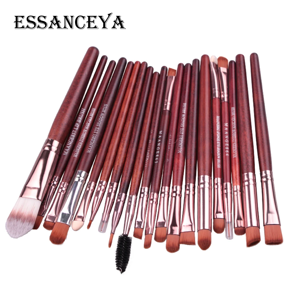 20YK Essanceya Pro 20/22 шт. кисти для макияжа косметическая пудра Румяна Тени для век подводка для глаз Красота Макияж Кисти Инструменты для макияжа бровей - Handle Color: 20YK
