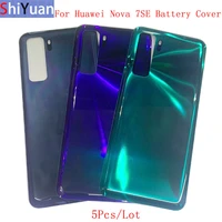 5pcs battery cover glass panel rear door housing case for huawei nova 7 se back cover with logo replacement repair parts