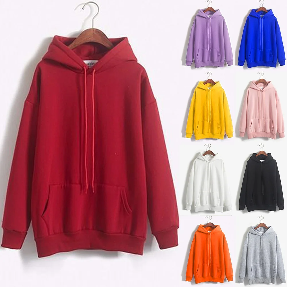 Толстовка с капюшоном для мужчин и женщин однотонная толстовка круглым вырезом