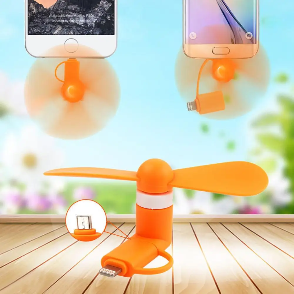 Мини вентилятор USB 2 в 1 Модный для Samsung Android|USB-гаджеты| |