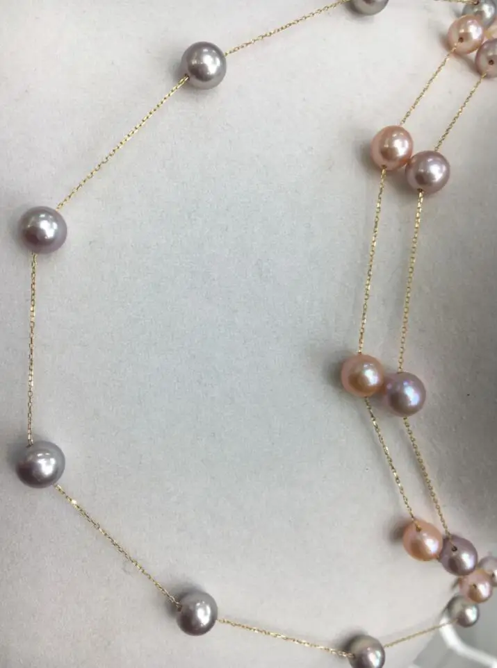 ?? 送料無料>>>> 高貴ジュエリーナチュラル 6.5-7 ミリメートル淡水ピンク真珠のペンダント 18 18k純金