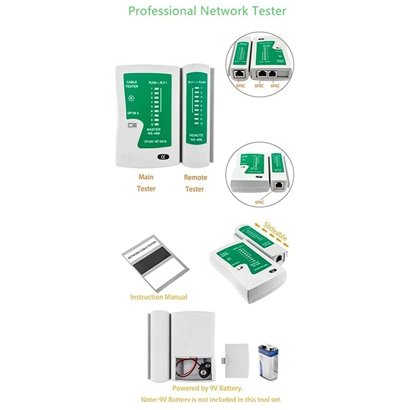 HOT-11 in 1 Network Cable Repair Maintenance Tool Kit Set Phone Cable Crimper 8P8C 6P4C Connectors RJ45 RJ11 Network Tester