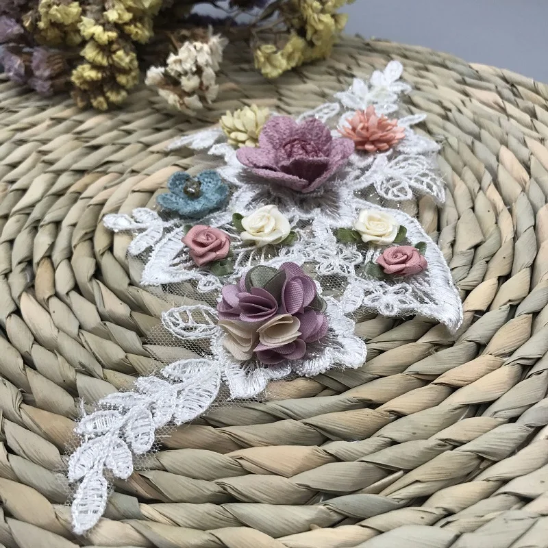 

1 шт. Модная шелковая вышивка трехмерные цветы ручной работы сделай сам платье головной убор шляпа декоративные тканевые наклейки