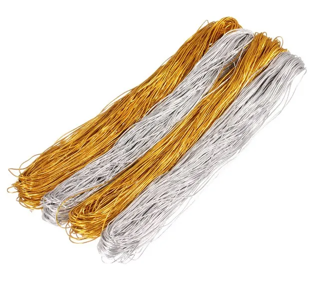 

50meter/lot gold silver Elastic Stretch Cord Rubber Rope Nylon Embroidery Thread Hand Cross Stitch Floss SewingTools Accessories