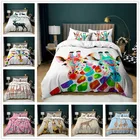 Комплект постельного белья с жирафом, 23 шт., с акварельными животными