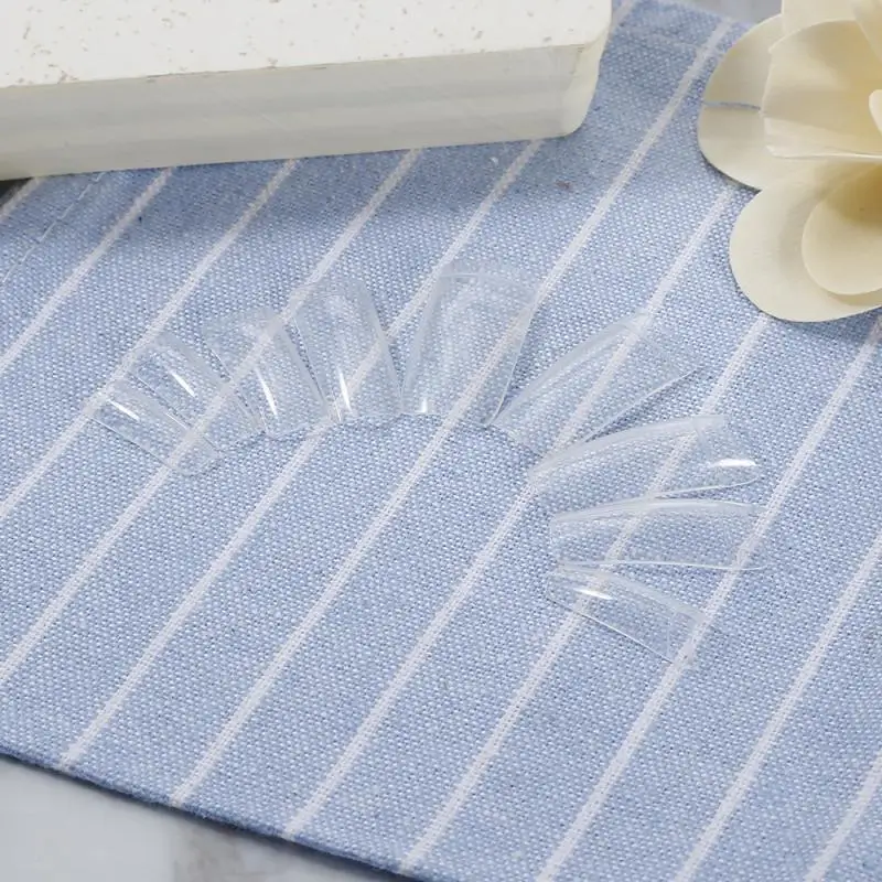 Прозрачные французские накладные ногти полное покрытие Акриловые искусственные