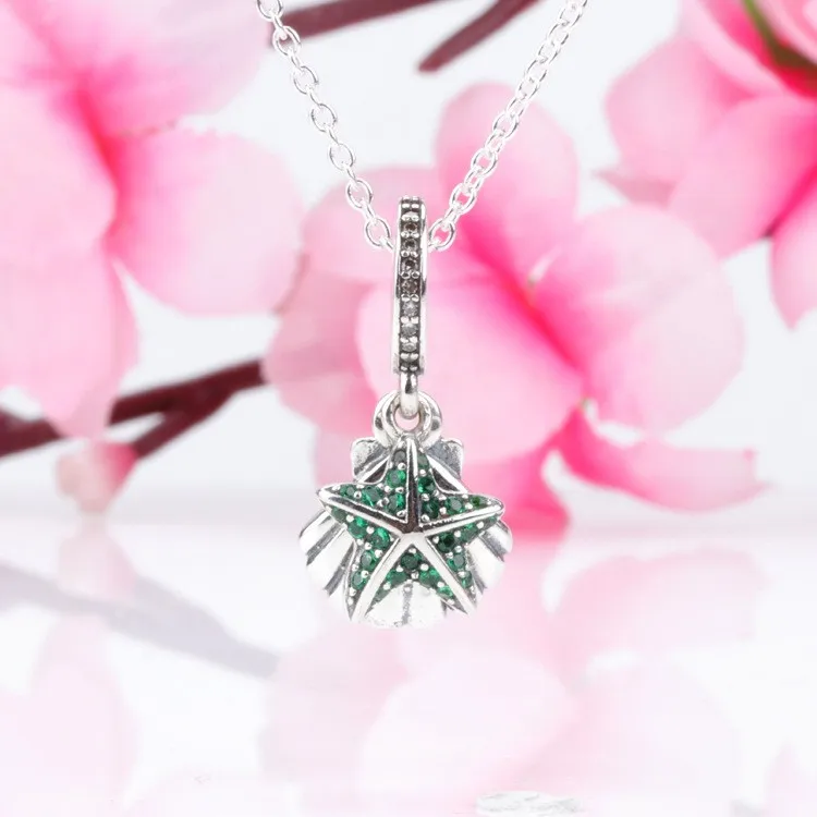 

Original 925 Sterling Silver Charm New Fashion Tropical Starfish Shell Pendant Fit Pandora Women Bracelet & Necklace Diy Jewelry