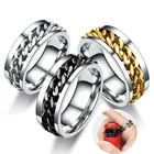 Мужское кольцо с цепочкой, вращающиеся кольца для мальчиков, простые подарки в европейском и американском стиле для мужчин, парней, пивное кольцо, подвеска для мужчин и женщин