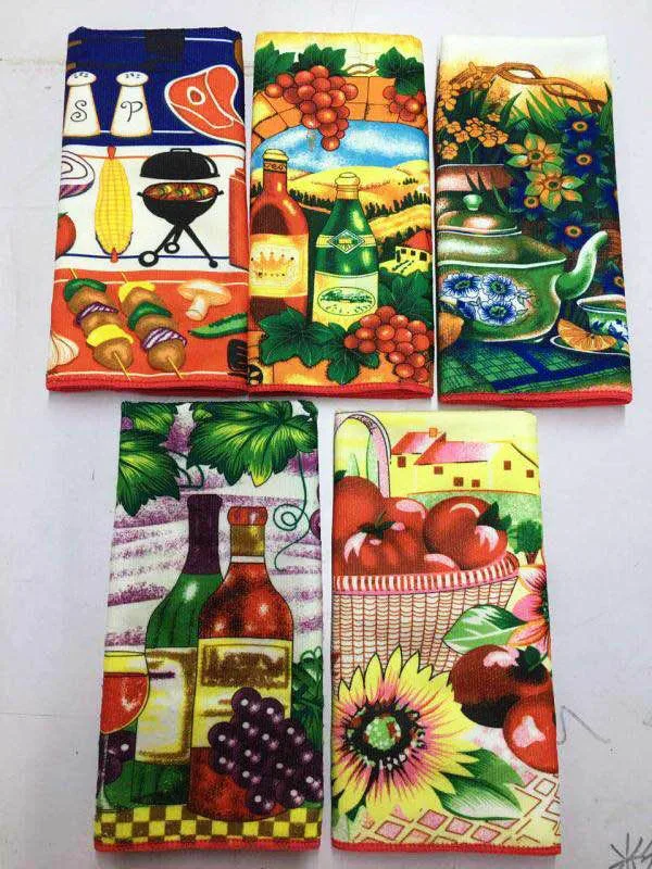 5 шт./лот новый дизайн высококачественные чайные полотенца впитывающее кухонное
