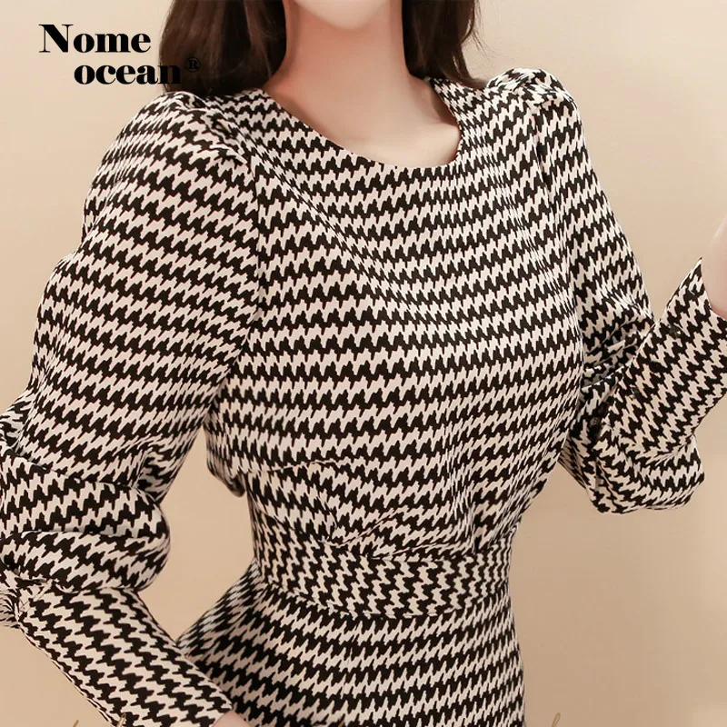 Комплект из двух предметов с платьем русалки винтажное женское платье в клетку