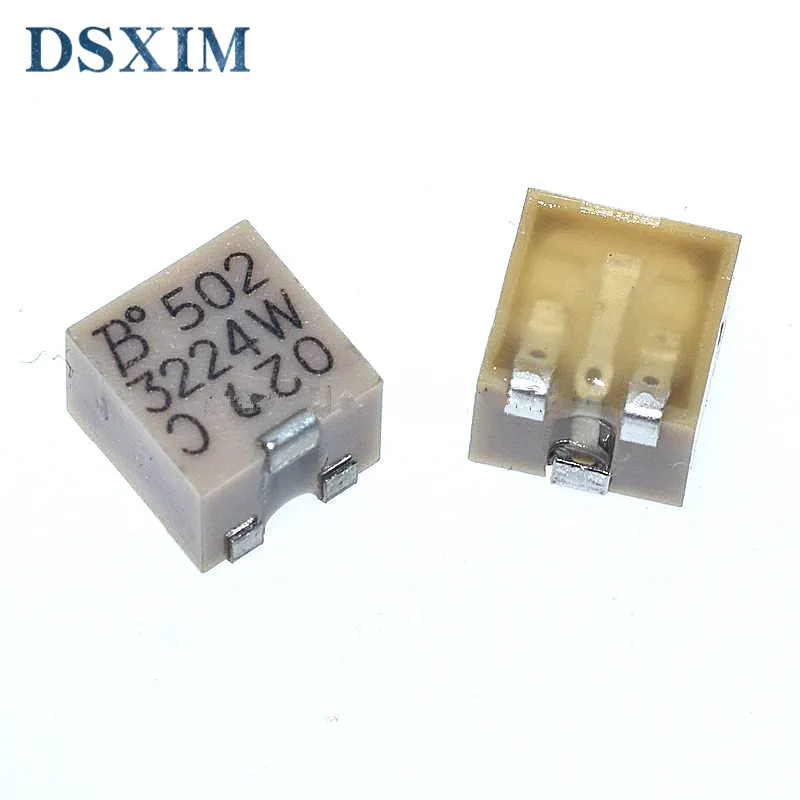 Оригинальный 3224W 1 триммер SMD потенциометр с регулируемым сопротивлением 1K 2K 5K 10K