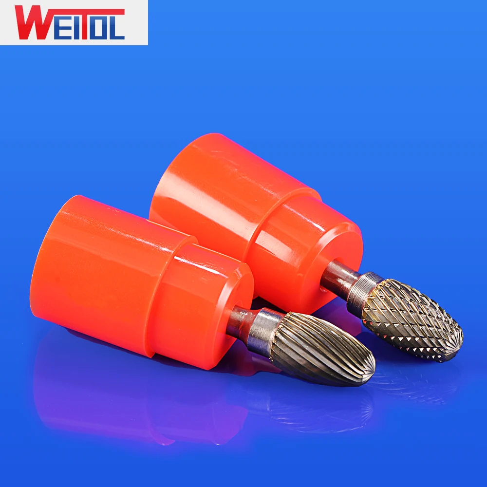 WeiTol Тип E двойной резки карбида вольфрама роторный файл заусенцы 6 мм хвостовик CNC