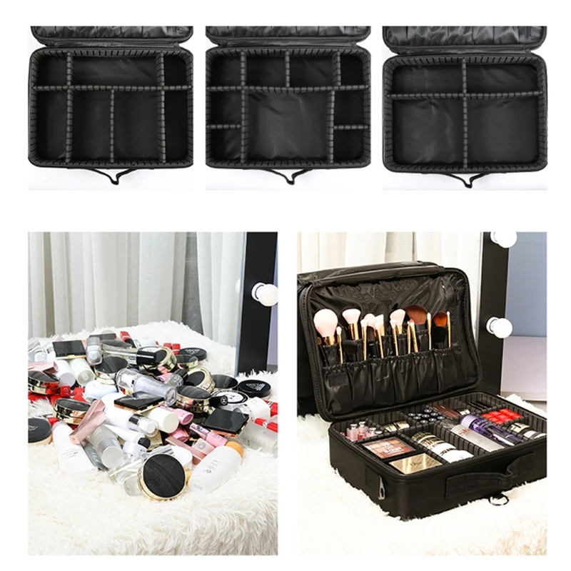 

Портативная дорожная косметичка, косметичка, вместительный органайзер для косметики для женщин и девушек