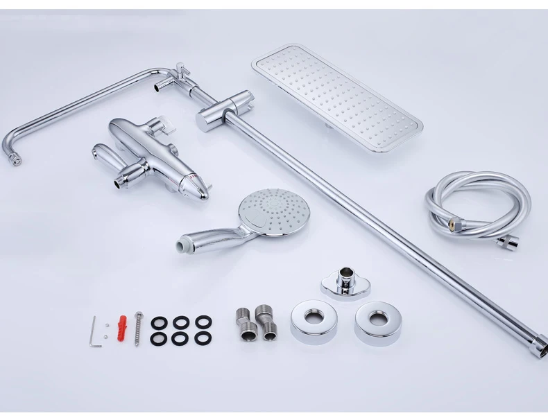 Смеситель для душа с большим тропическим душем золотистый душевой набор и черный