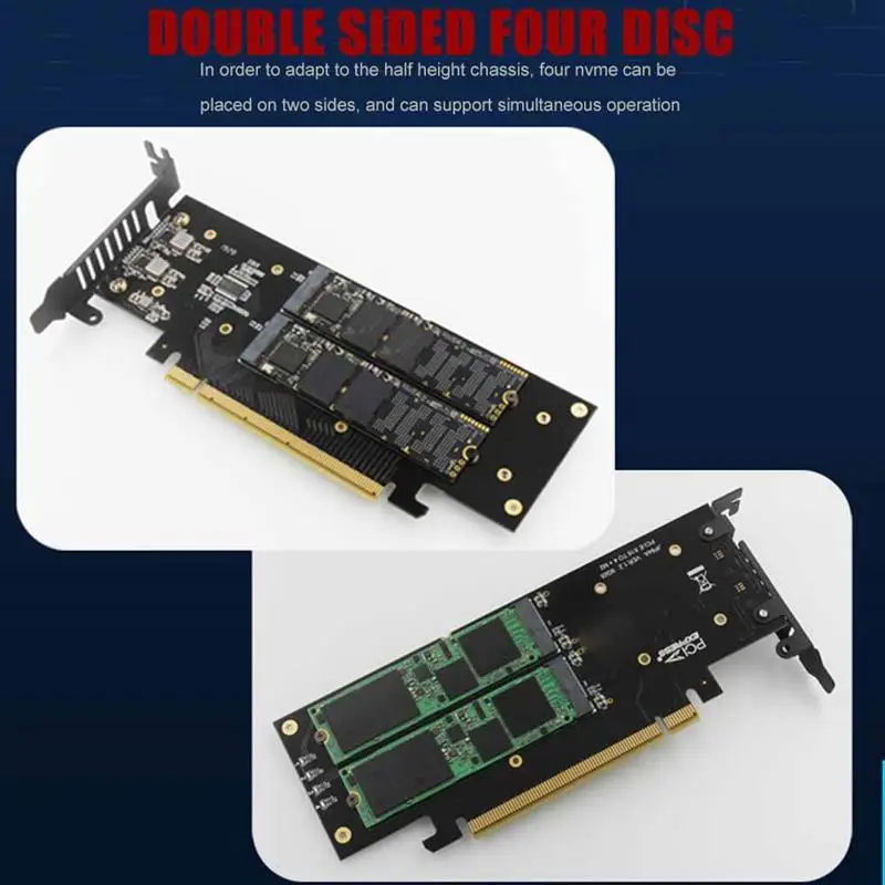 1 шт. iHyper m.2 X16 до 4X NVME PCIE3.0 GEN3 4 * RAID-карта PCI-E VROC CARD RAID Hyper M.2X16 M2X16 X4 | Компьютеры и офис