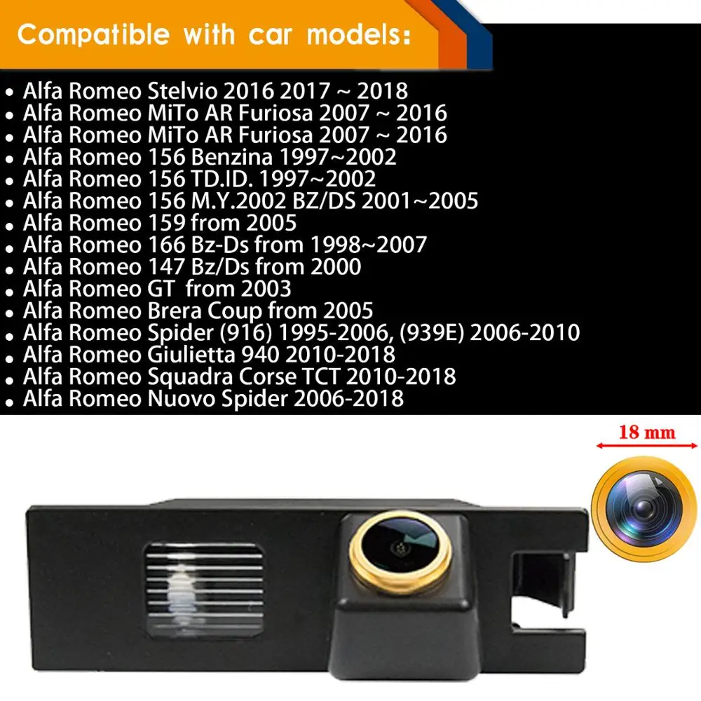 HD 1280x720P зеркало заднего вида Камера для Alfa Romeo Stelvio MiTo AR Furiosa 156 159 166 147 GT Brera