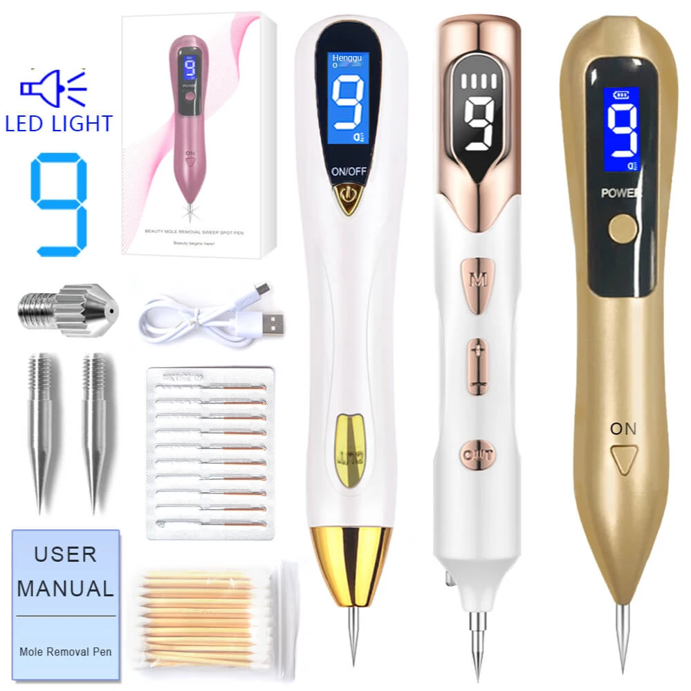 

2021 Laser Mole Removal Pen Set Wart Plasma Remover Tool Repair Skin Care Pore Corn Freckle Dark Tag Nevus Sweep Age Spot Tattoo