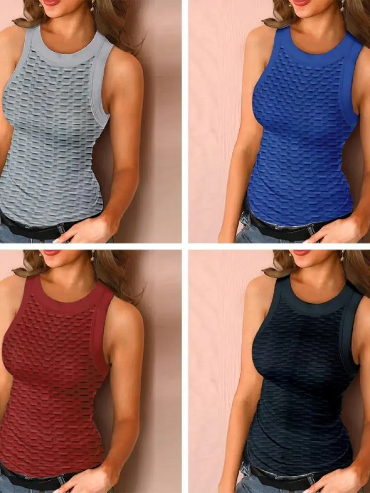 

Summer Cotton Tank Tops Women Sleeveless O Neck Loose T Shirt Ladies Vest Solid Color Singlets Casual Camisole