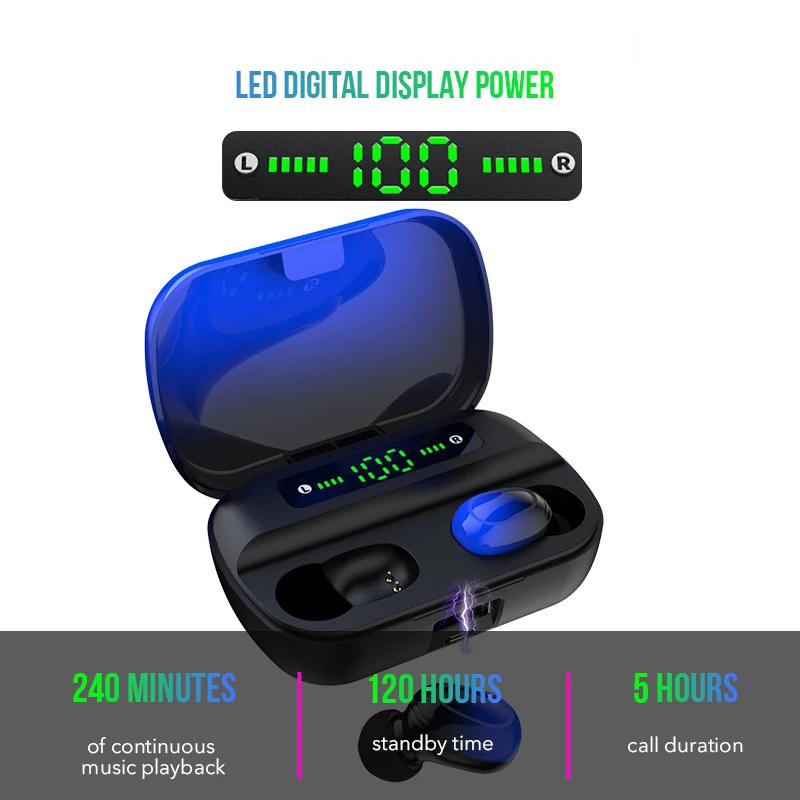 TWS беспроводной наушник Bluetooth 5 0 IPX7 водонепроницаемый Спорт бег Гарнитура