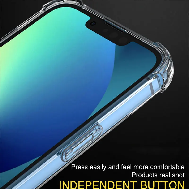 thick shockproof silicone phone case on for iphone 13 12 11 pro xs max camera protection case iphone x xr 6s 7 8 plus back cover free global shipping