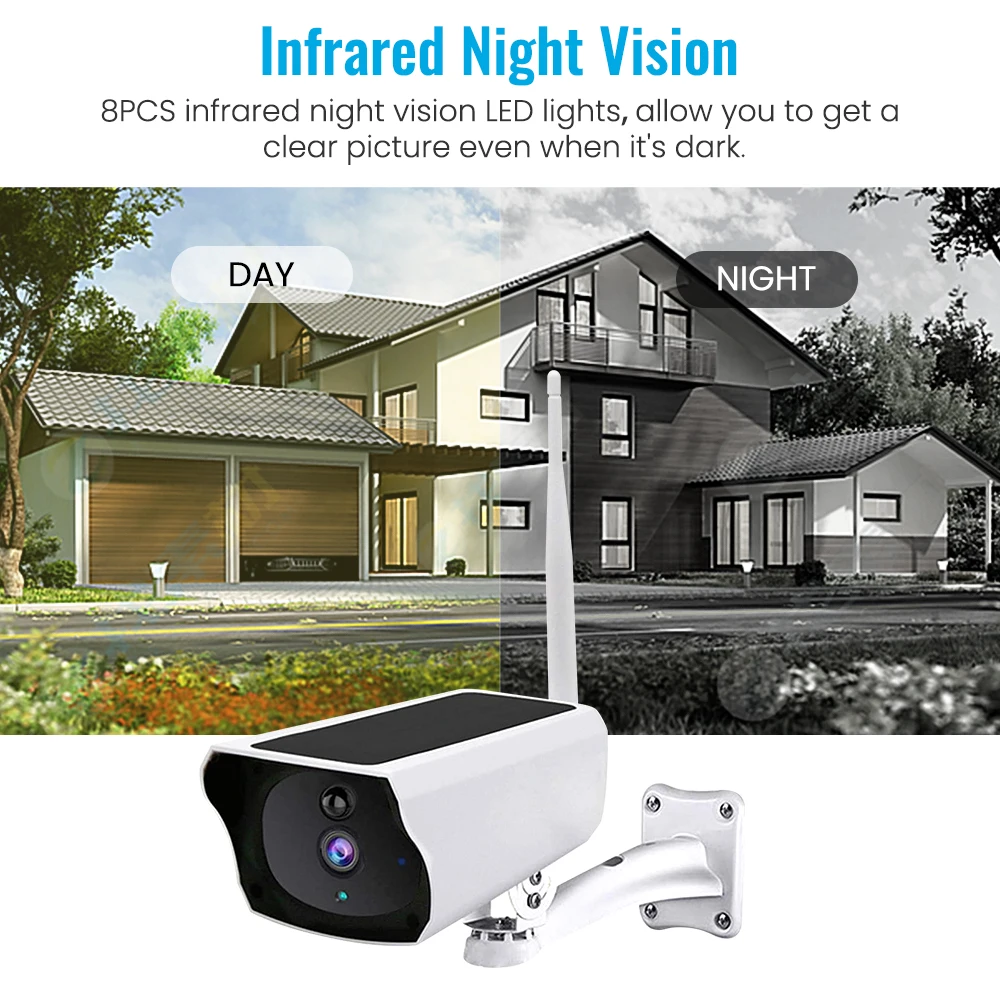

1080P HD Solar Powered Wifi Security IP Camera Wireless Outdoor Waterproof