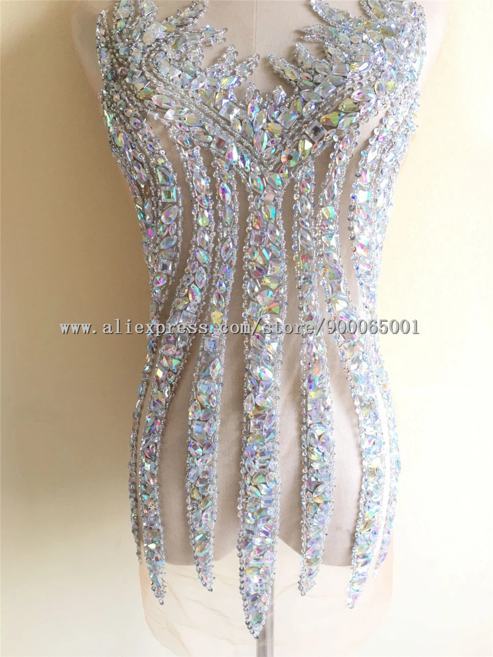 Стеклянные нашивки Sparkel AB с блестками для шитья аппликация из тяжелых бусин