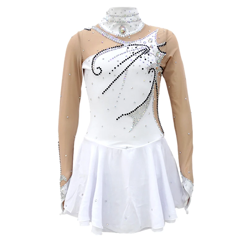 

Платье для фигурного катания, женское, белое, для выступлений
