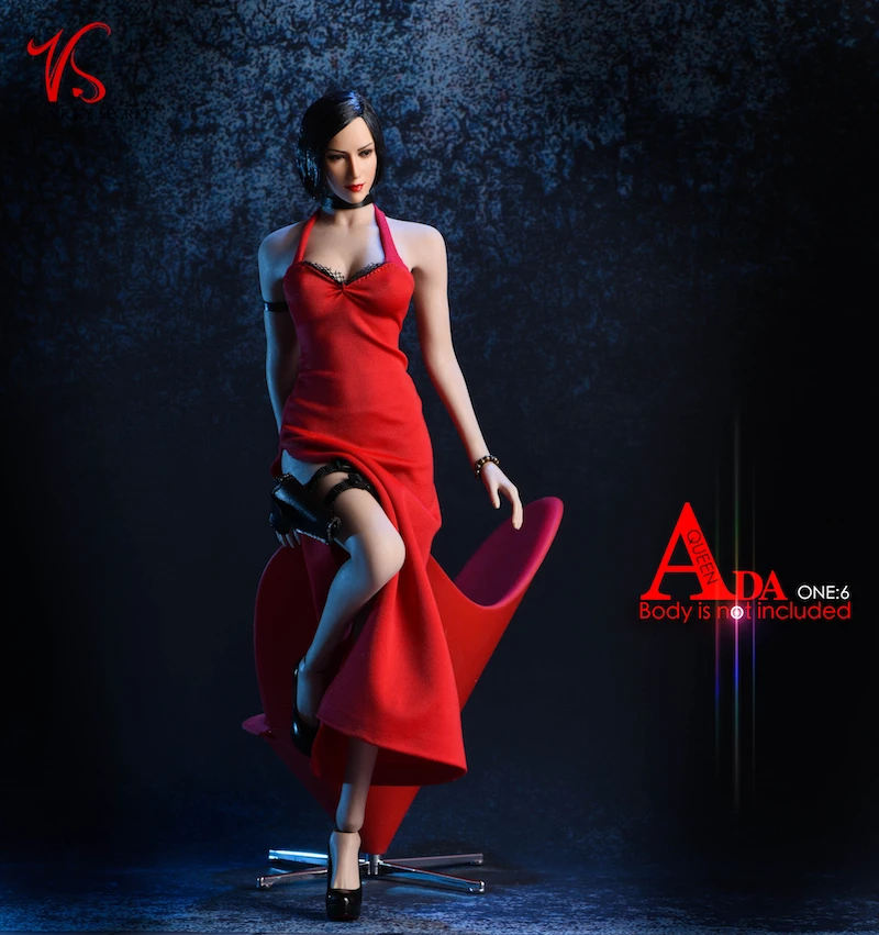 

Сексуальное платье Ada Wong в масштабе 1/6, юбка с разрезом, аксессуары для одежды, Женская фигурка 12 дюймов, VStoys 18XG14A