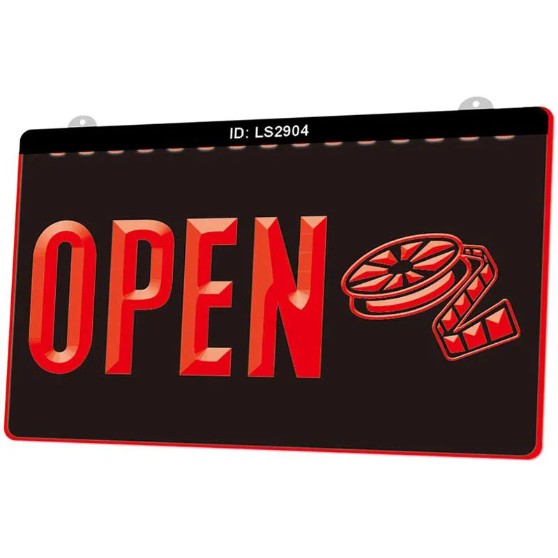 LS2904 кинотеатральный фильм открыть новый 3D гравировка LED световая вывеска
