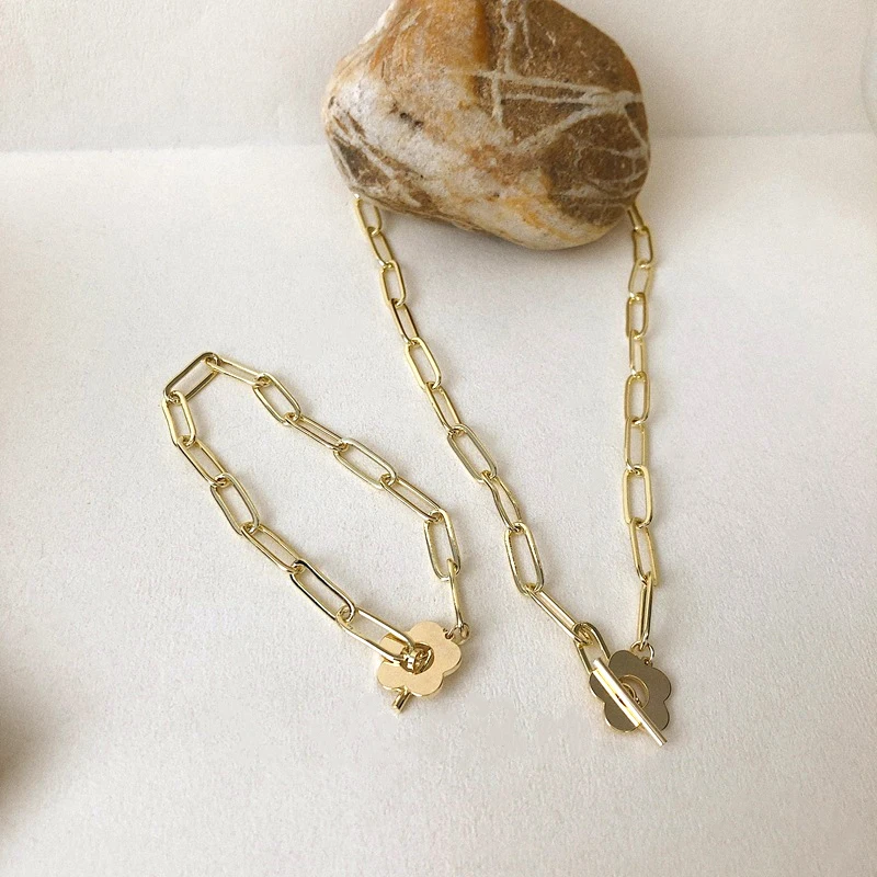 Ожерелье Peri'sbox с большой цепочкой и маленьким цветком ожерелья бисером