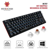 HEXGEARS GK707 Key Gamer Mechanical Keyboard Kailh BOX Switch Hot Swap Anti Ghosting White LOL Gaming Keyboard For PC Mac Lap